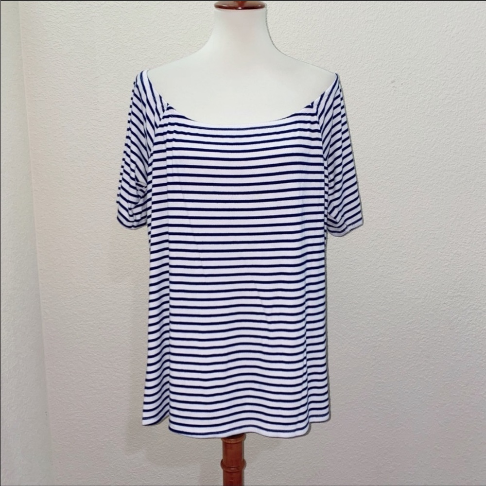 Torrid Striped Off the Shoulder Tee Size 3X